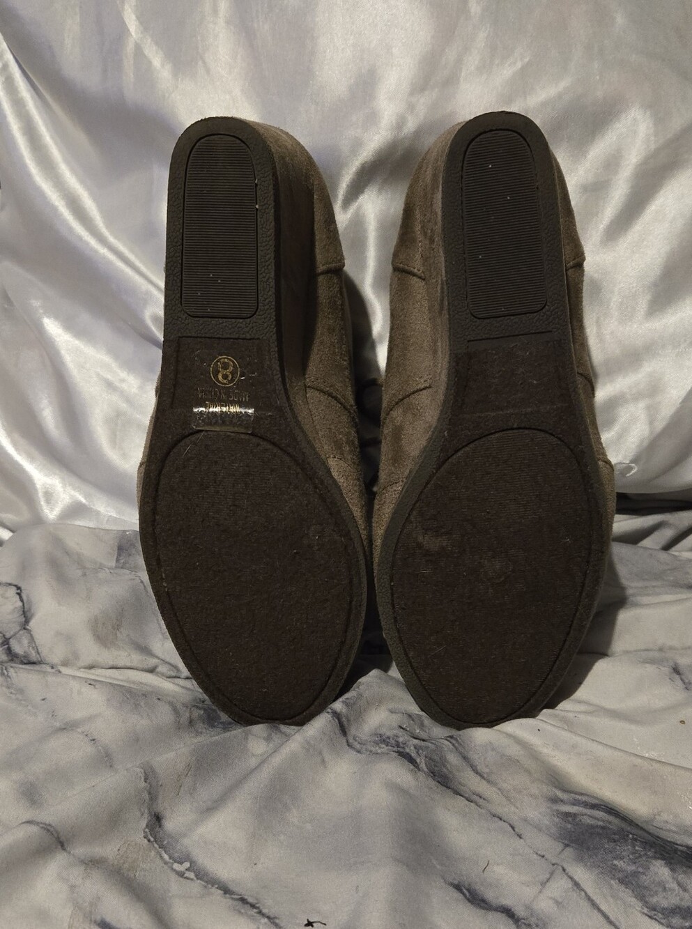 Cityclassified Taupe Suede Lace-Up Ankle Booties - Picture 4 of 6